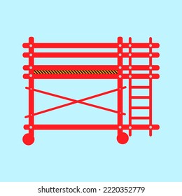 Scaffolding construction flat line icon vector.