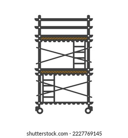 Scaffolding construction flat line icon vector.