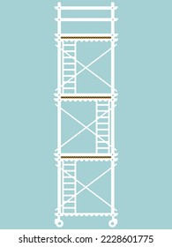 Scaffolding construction flat line icon vector.