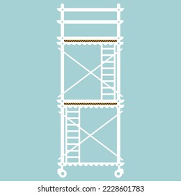 Vector de icono de línea plana de construcción de andamio.