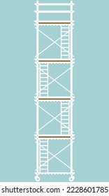 Scaffolding construction flat line icon vector.