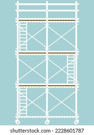 Scaffolding construction flat line icon vector.