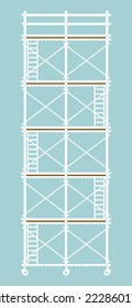 Vector de icono de línea plana de construcción de andamio.