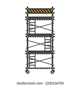 Vector de icono de línea plana de construcción de andamio.