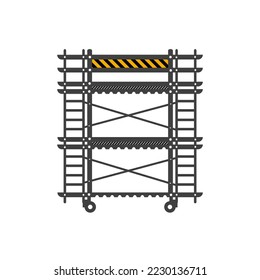 Vector de icono de línea plana de construcción de andamio.