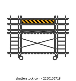 Vector de icono de línea plana de construcción de andamio.