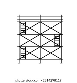 Scaffolding construction flat line icon vector illustration