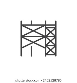 Scaffolding construction line icon. linear style sign for mobile concept and web design. Scaffolding outline vector icon. Symbol, logo illustration. Vector graphics