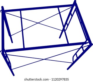 Scaffolding frame Japanese standard type isolated on white background. No dimension then can be fill from user. Use for construction content or scaffolding rental vendor.