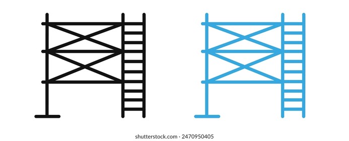 Scaffolding Graphic Representing Construction and Building Support Structures