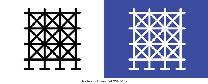Gerüstgrafik, die wesentliche Baumaschinen darstellt