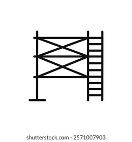 Scaffolding icon flat line symbol set.