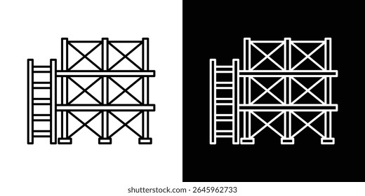 Ícone de andaimes Vetor de logotipo de estilo plano. perfeito para designs de interface de usuário
