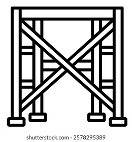 Scaffolding icon line vector illustration