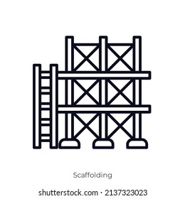 Scaffolding icon. Outline style icon design isolated on white background