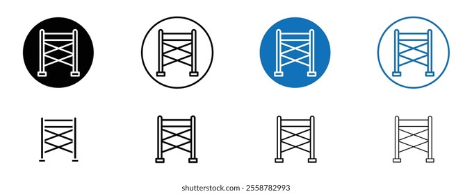 Scaffolding icon set in black and blue colors