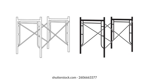 scaffolding icon set isolated on white background