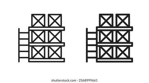 Scaffolding icon set vector graphics designs