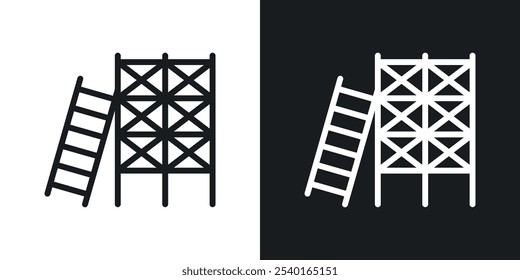 Scaffolding icon set. Vector symbols in black and white colors.