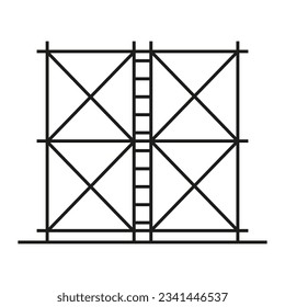Scaffolding icon. Temporary structure for workers icon. Scaffold, staging icon. Vector illustration. EPS 10.