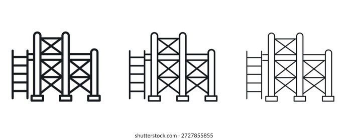 Ícone de andaimes vetor Modelo de design de logotipo. Gráficos de Traçado editáveis.