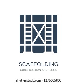 scaffolding icon vector on white background, scaffolding trendy filled icons from Construction and tools collection, scaffolding vector illustration