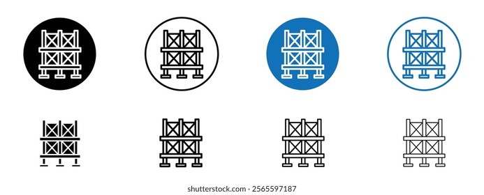 Scaffolding icons in black and blue colors