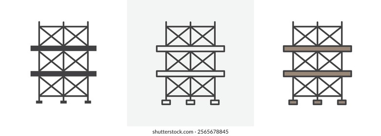 Scaffolding icons in black and colored versions