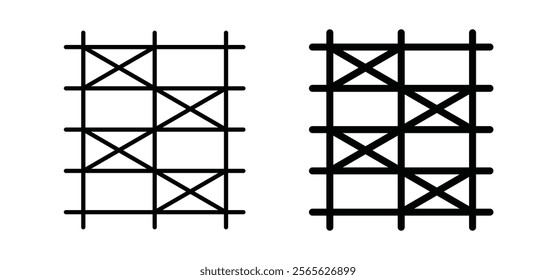 Scaffolding icons in black and white colors