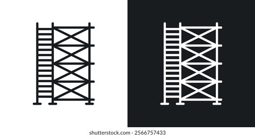 Scaffolding icons in Thin line black color. flat simple vector symbols illustration.