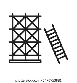 Scaffolding Illustration Representing Essential Construction Equipment