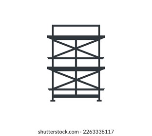 Scaffolding. Reliable iron scaffolding. Construction silhouette logo design. Flat scaffolding icon from construction and tools collection isolated on white background vector design and illustration.