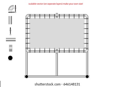 scaffolding tube banner  scalable vector on separate layers, make your own size