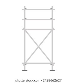 Scaffolding. Vector flat design aluminum prefabricated scaffolding isolated illustration white background.