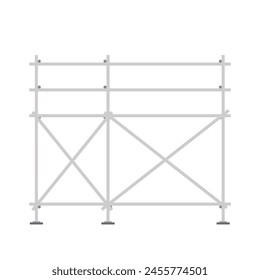 Scaffolding. Vector flat design aluminum prefabricated scaffolding isolated illustration white background.