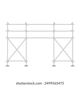 Gerüste. Vektor flaches Design Aluminium vorgefertigte Gerüst einzelne Illustration weißen Hintergrund.