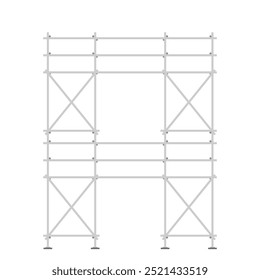 Gerüste. Vektor flaches Design Aluminium vorgefertigte Gerüst einzelne Illustration weißen Hintergrund.