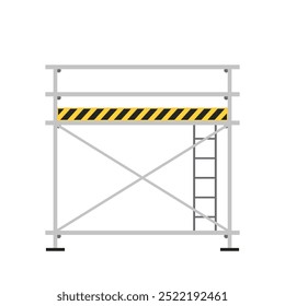 Scaffolding. Vector flat design aluminum prefabricated scaffolding isolated illustration white background.