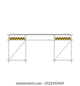 Scaffolding. Vector flat design aluminum prefabricated scaffolding isolated illustration white background.