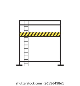 Scaffolding. Vector flat design aluminum prefabricated scaffolding isolated illustration white background.