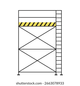 Andamios. Andamio prefabricado de aluminio de diseño plano de Vector ilustración aislada fondo blanco.