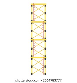 Scaffolding. Vector flat design aluminum prefabricated scaffolding isolated illustration white background.