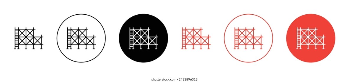 Scaffolding Vector Illustration Set. Framework Erect Sign suitable for apps and websites UI design style.