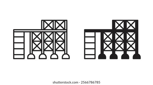 Scaffolding vector line icon illustration