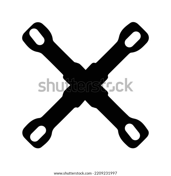 Scaffolding Wheel Brace Tool Icon Black Stock Vector (Royalty Free