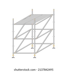 scaffolding white background, used in construction areas.