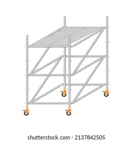 fondo blanco de andamio, utilizado en áreas de construcción.