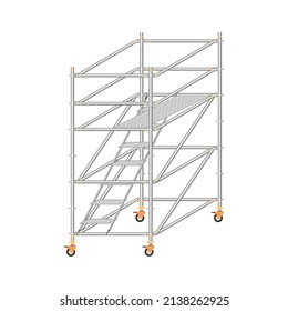 scaffolding, white background, used in construction areas.