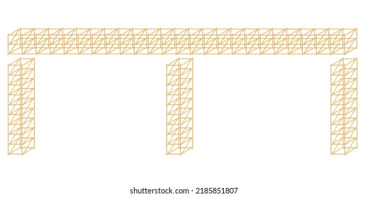 scaffolding, white background, used in construction areas.
