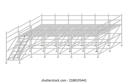 scaffolding, white background, used in construction areas.